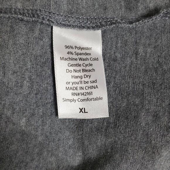 LuLaRoe Women’s XL Randy Raglan Tunic Top Gray Pink Navy Geometric Sleeves - Picture 5 of 6